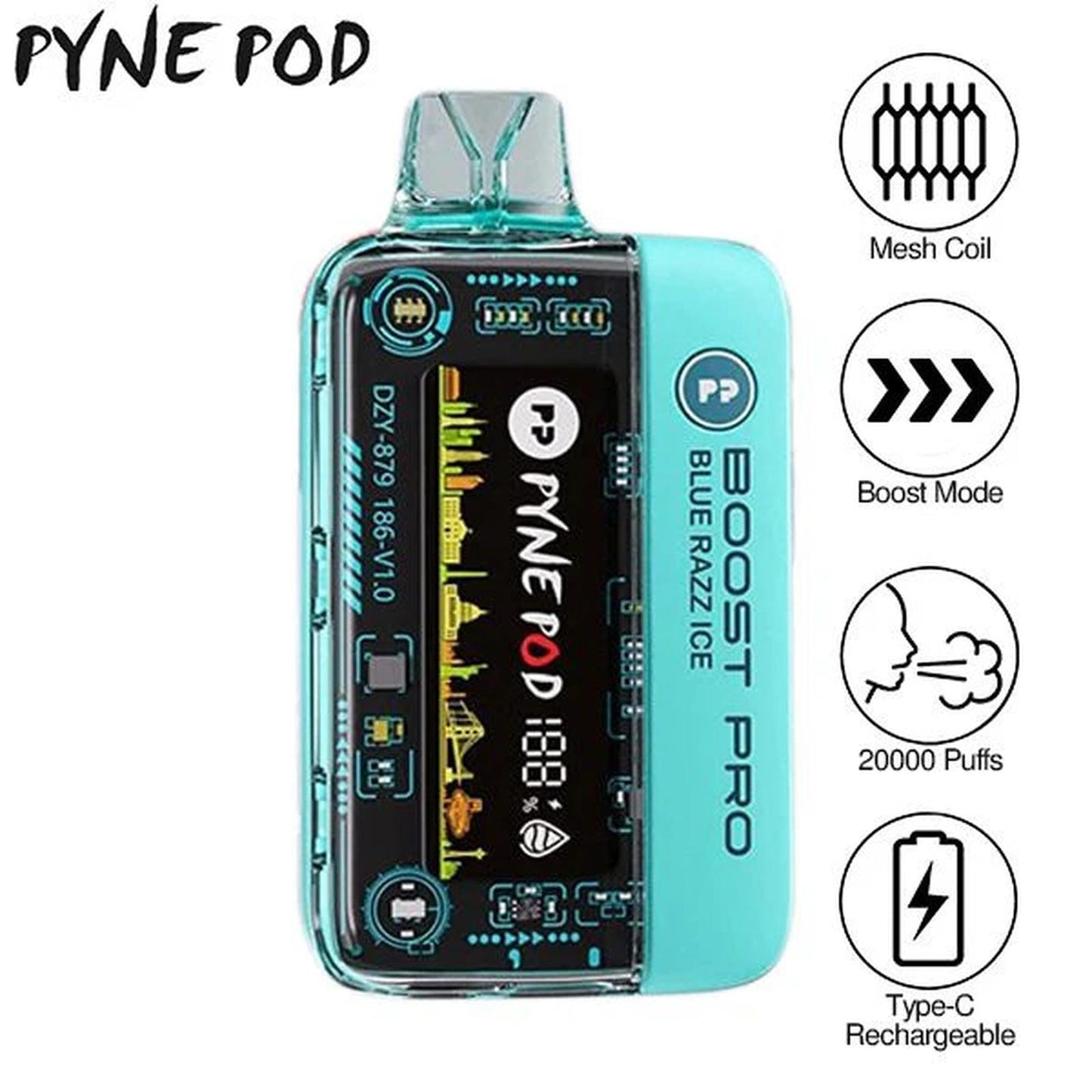 Pyne Pod Boost Pro 20000 Puffs Prefilled Vape Kit - Box of 5