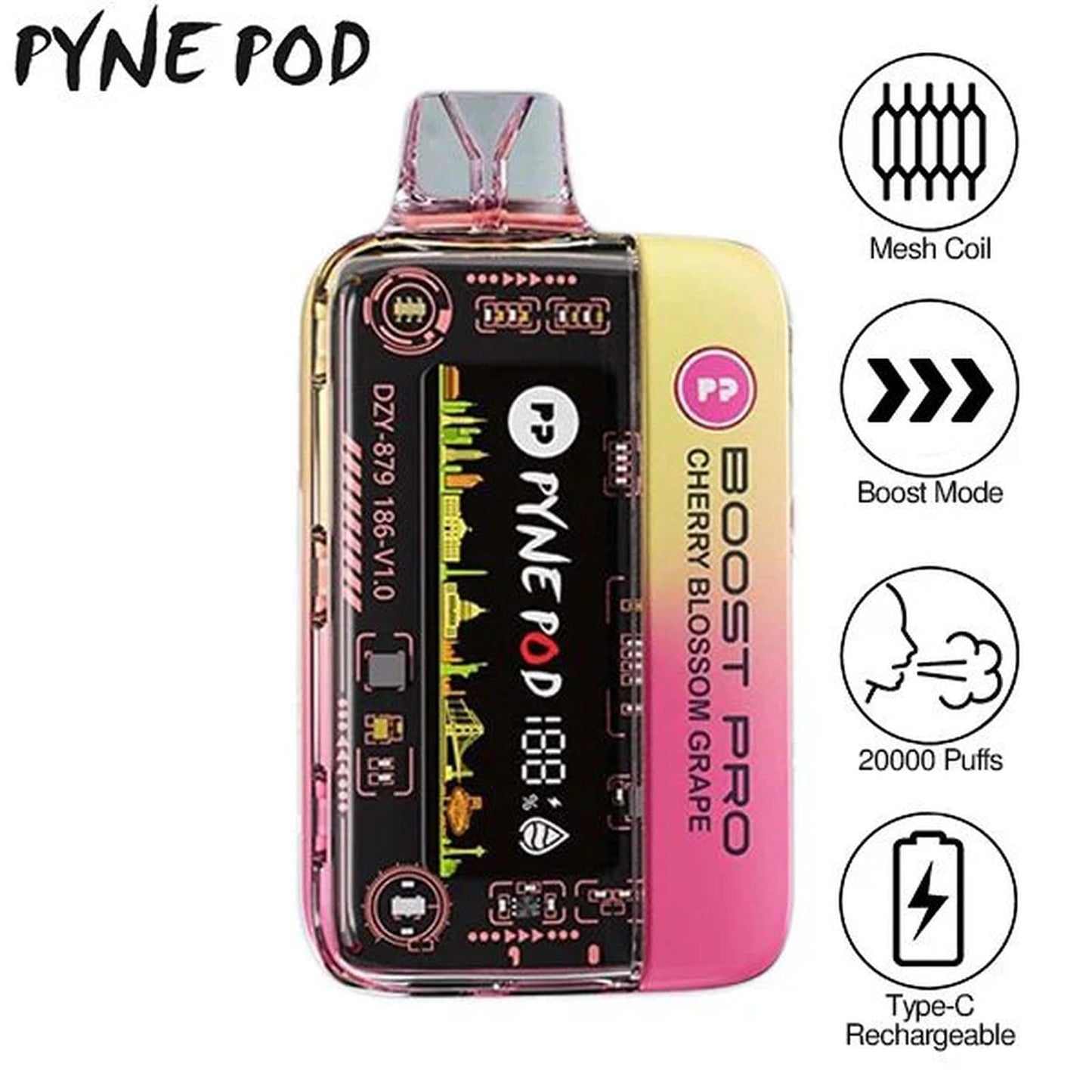 Pyne Pod Boost Pro 20000 Puffs Prefilled Vape Kit - Box of 5