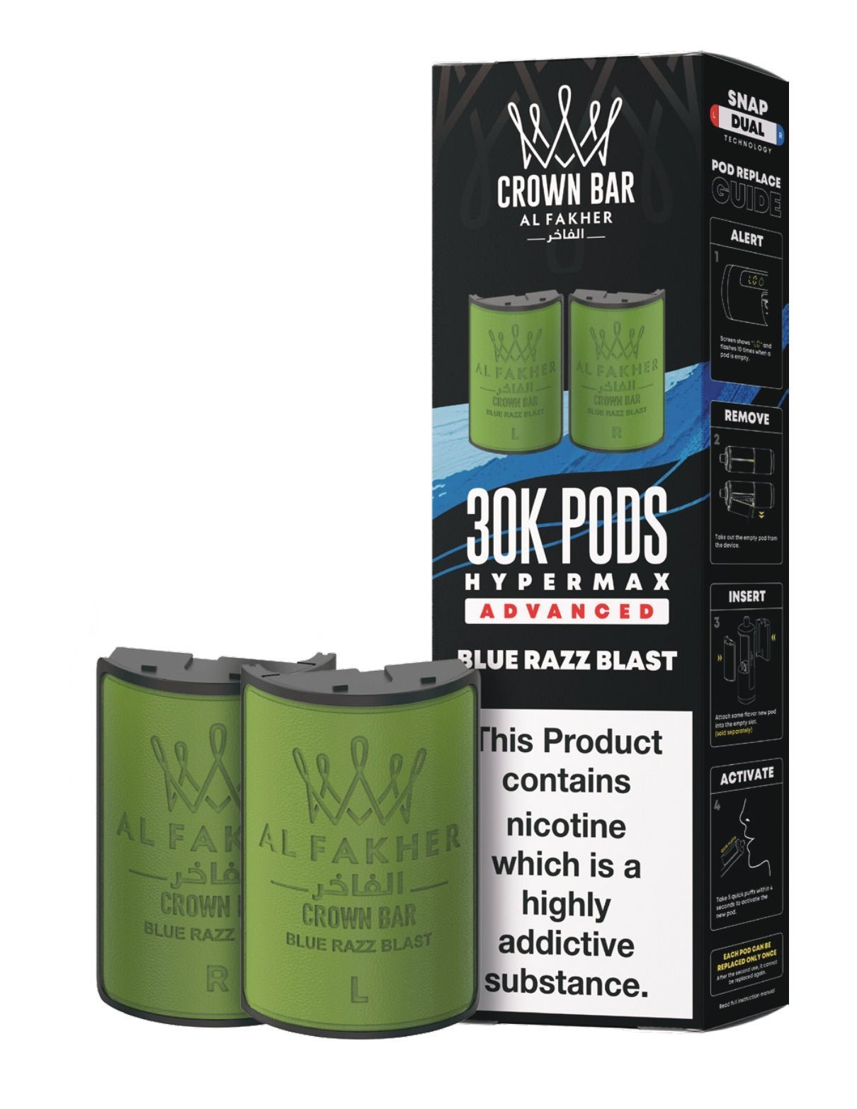 Image Of Al Fakher Crown Bar 30K Hypermax Refills Pods - Box of 5