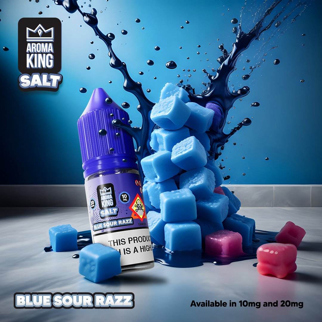 Aroma King Nic Salts 10ml E-liquids in 10 & 20 MG - Box of 10 - with Blue Sour Razz flavour