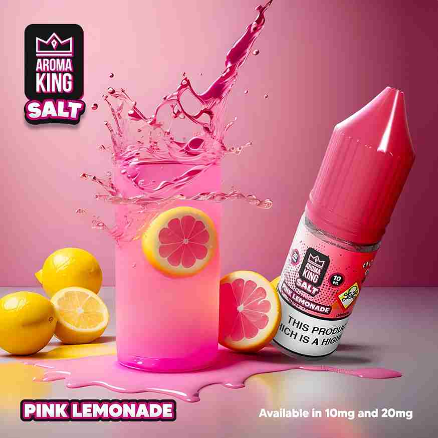 Aroma King Nic Salts 10ml E-liquids in 10 & 20 MG - Box of 10 - with Pink Lemonade flavour