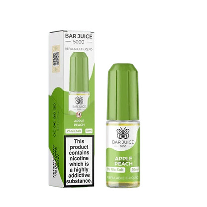 Bar Juice 5000 Nic Salt 10ml - Box of 10 Available In Apple Peach Flavour 