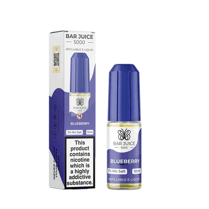 Bar Juice 5000 Nic Salt 10ml - Box of 10 Available In Blueberry Flavour 