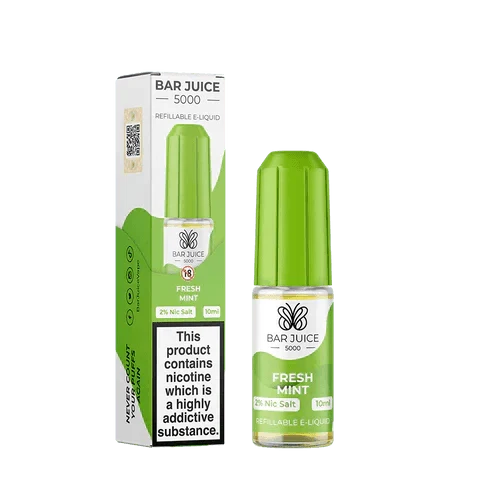 Bar Juice 5000 Nic Salt 10ml - Box of 10 Available In Fresh Mint Flavour 