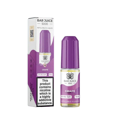 Bar Juice 5000 Nic Salt 10ml - Box of 10 Available In Grape Flavour 