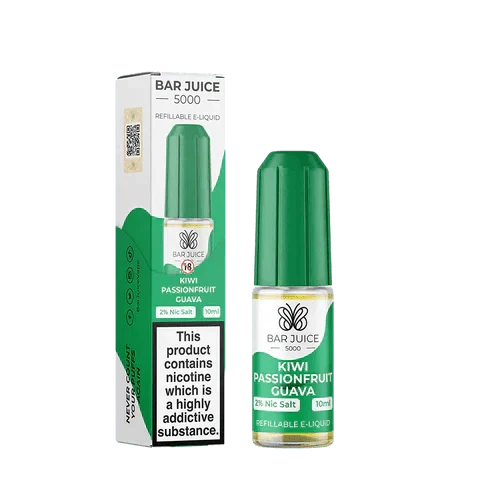 Bar Juice 5000 Nic Salt 10ml - Box of 10 Available In Kiwi Passionfruit Cuava Flavour 