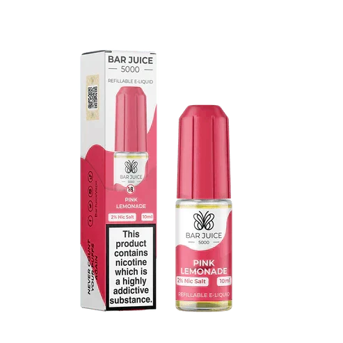 Bar Juice 5000 Nic Salt 10ml - Box of 10 Available In Pink Lemonade Flavour 