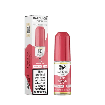 Bar Juice 5000 Nic Salt 10ml - Box of 10 Available In Red Apple Ice Flavour 