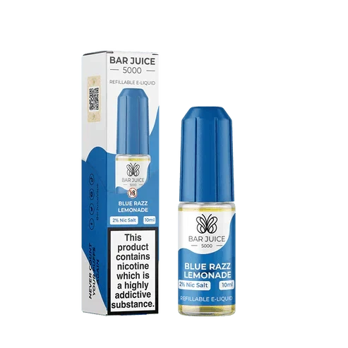 Bar Juice 5000 Nic Salt 10ml - Box of 10 Available In Blue Razz Lemonade Flavour 