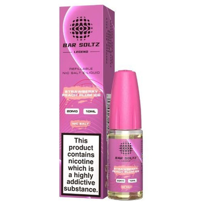 Bar Soltz Nic Salt 10ml Pack of 10 Available In Strawberry Peach Plum Ice Flavour