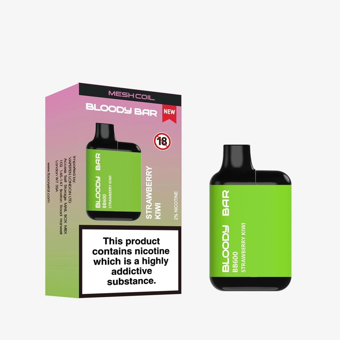 Bloody Bar BB600 Prefilled Pod Vape Kit - Pack of 10