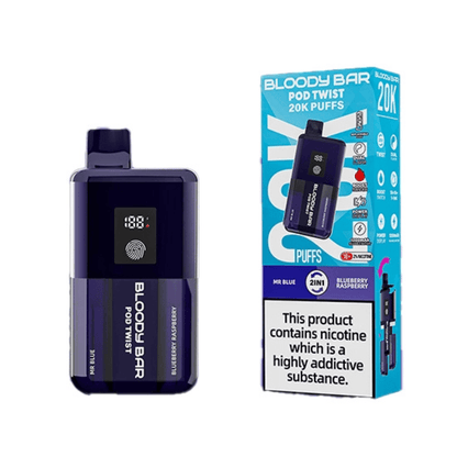 Bloody Bar Pod Twist 20K Prefilled Pod Kit Box of 5 available in Mr Blue & Blueberry Raspberry