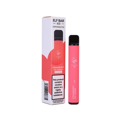 Elf Bar 600 Puff Prefilled Vape Pod Kit -  Box of 10