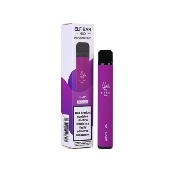 Elf Bar 600 Puff Prefilled Vape Pod Kit -  Box of 10