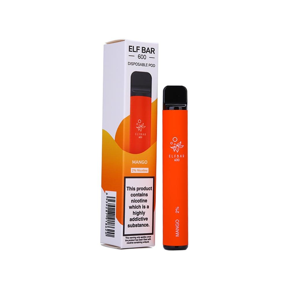 Elf Bar 600 Puff Prefilled Vape Pod Kit -  Box of 10