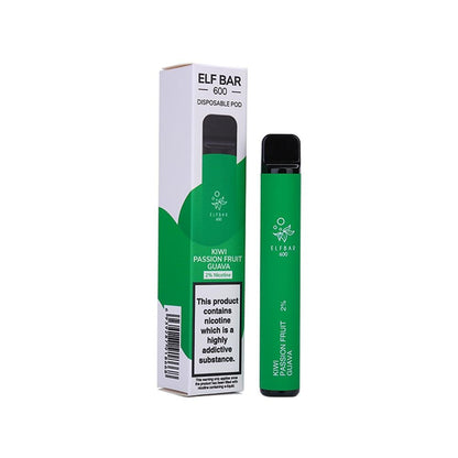 Elf Bar 600 Puff Prefilled Vape Pod Kit -  Box of 10