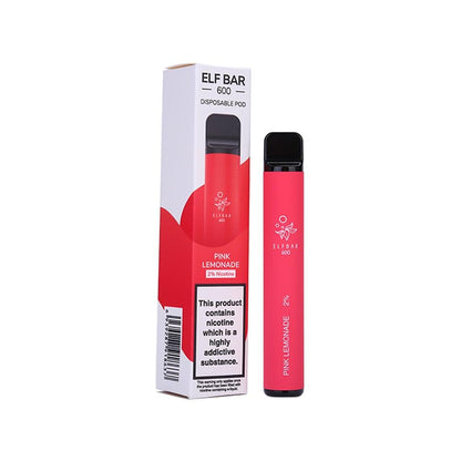 Elf Bar 600 Puff Prefilled Vape Pod Kit -  Box of 10