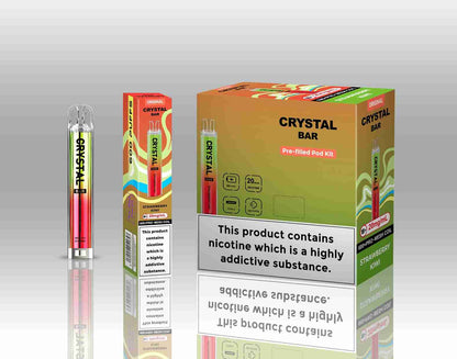 Image of Crystal Bar Original 600 Prefilled Pod Kit Pack of 10 - Flavour Strawberry Kiwi