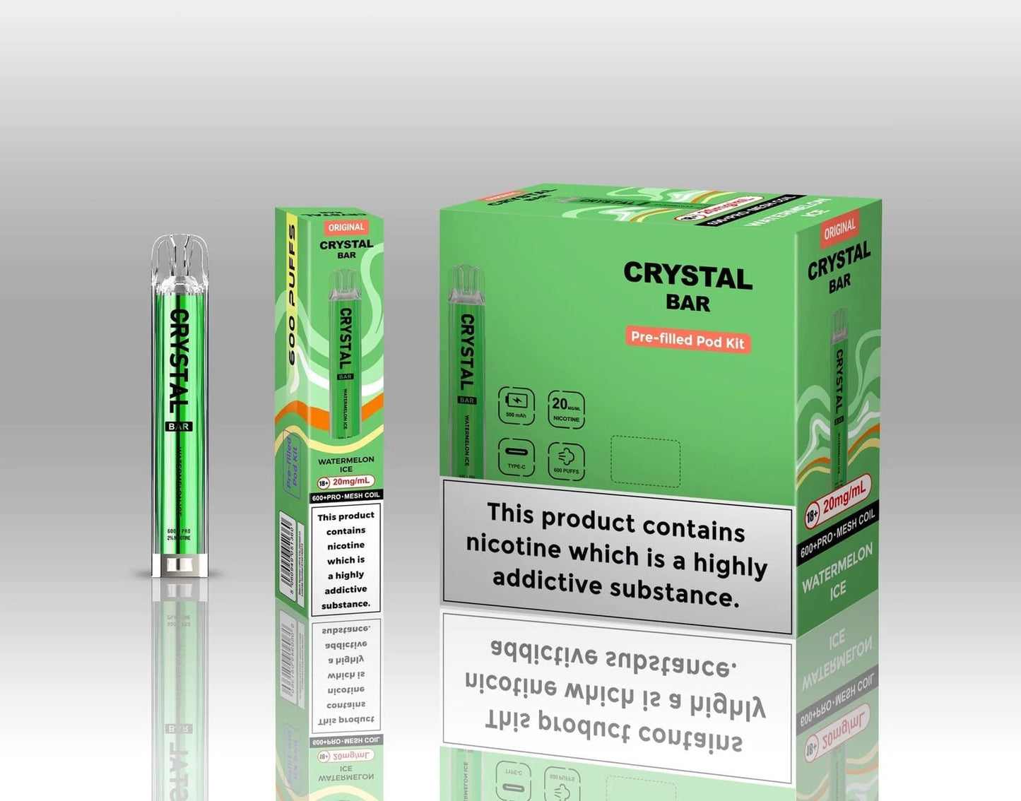 Crystal Bar Original 600 Prefilled Pod Kit - Pack of 10
