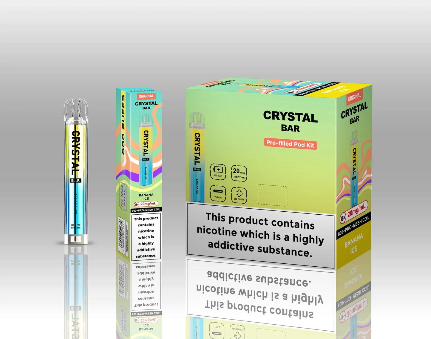 Crystal Bar Original 600 Prefilled Pod Kit - Pack of 10