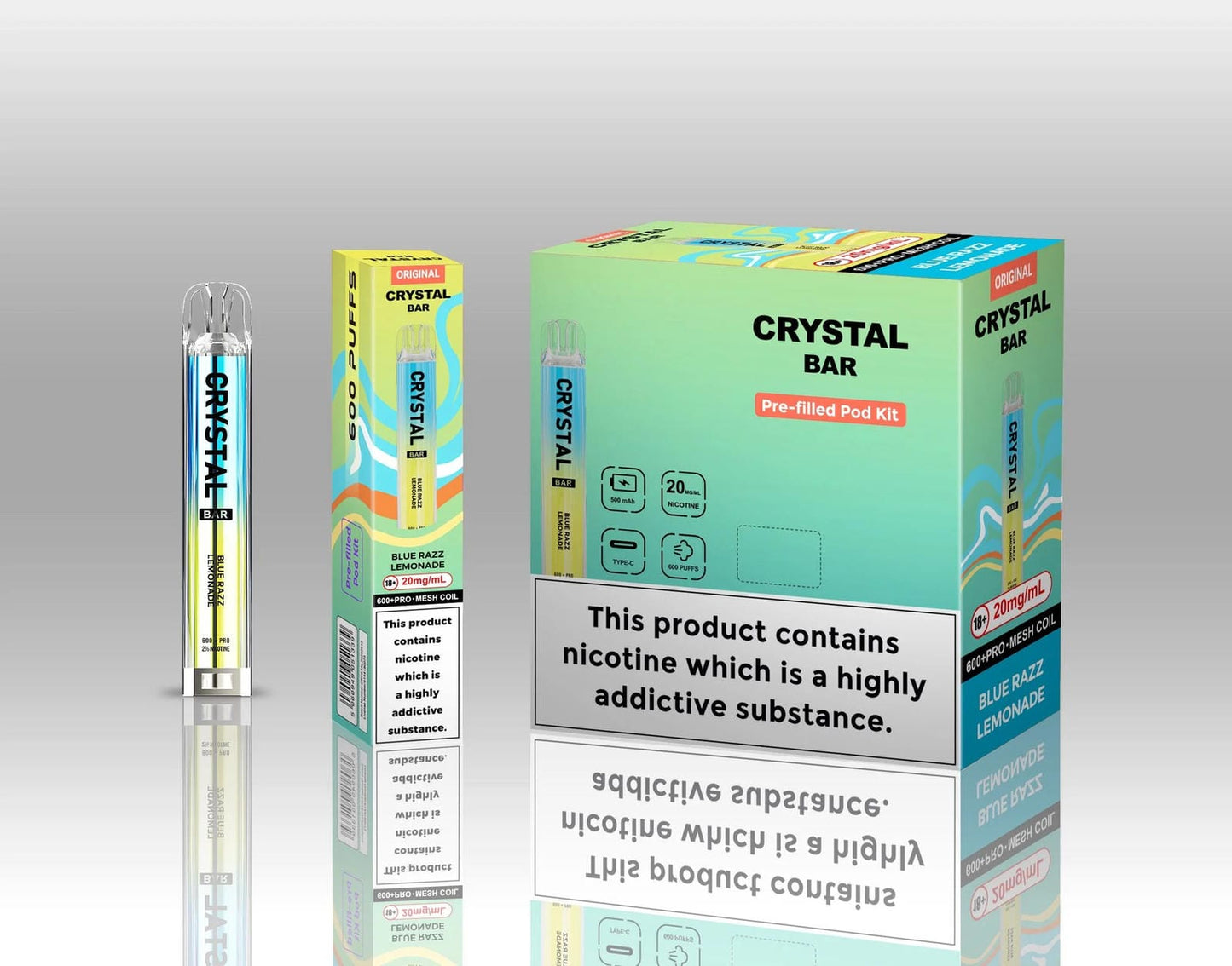 Crystal Bar Original 600 Prefilled Pod Kit - Pack of 10