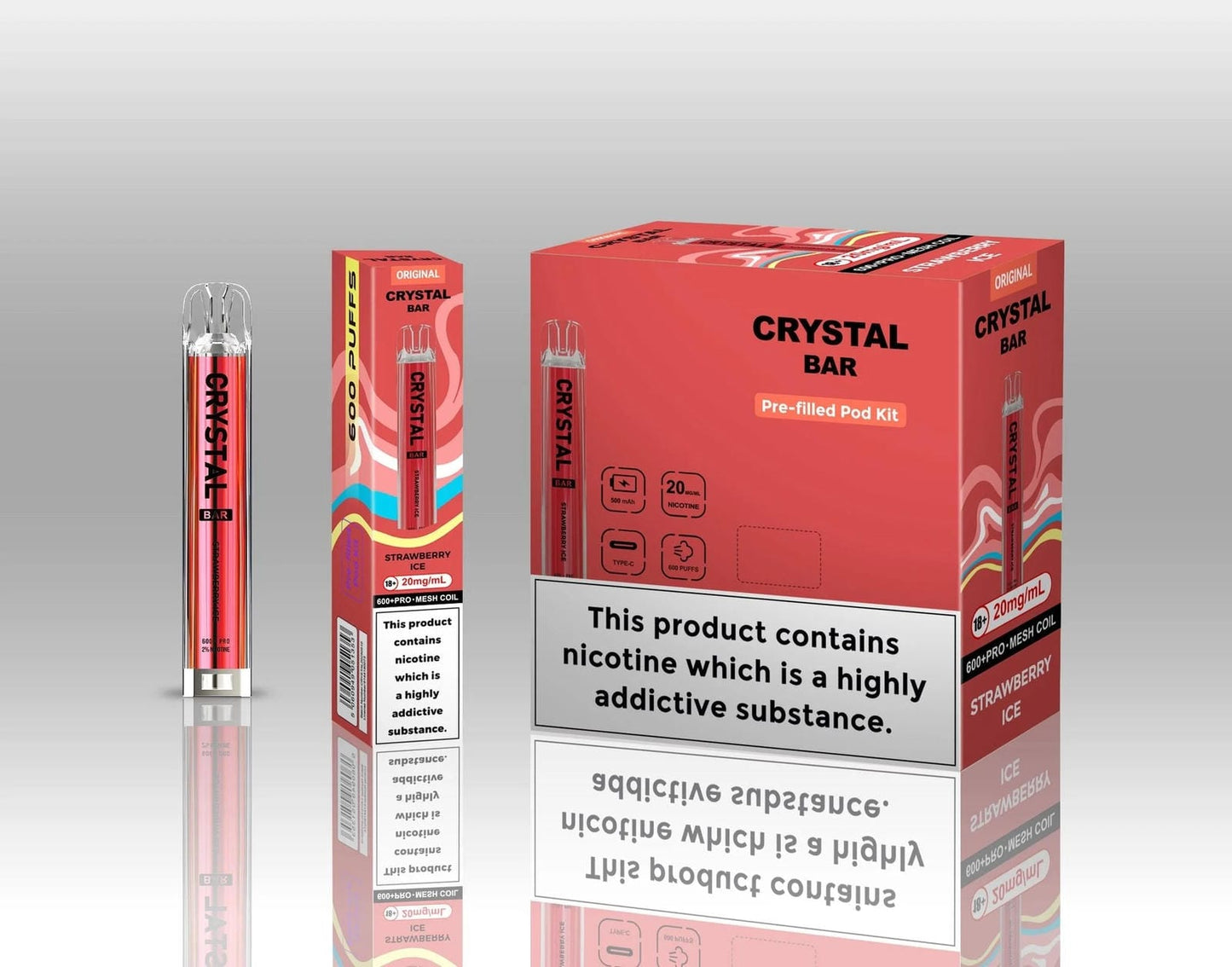 Crystal Bar Original 600 Prefilled Pod Kit - Pack of 10