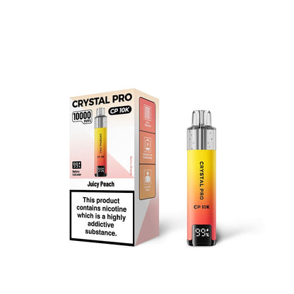Juicy Peach Flavour of The Crystal Pro 10000 (CP10K) Prefilled Pod Kit - Box of 5 at wholesale