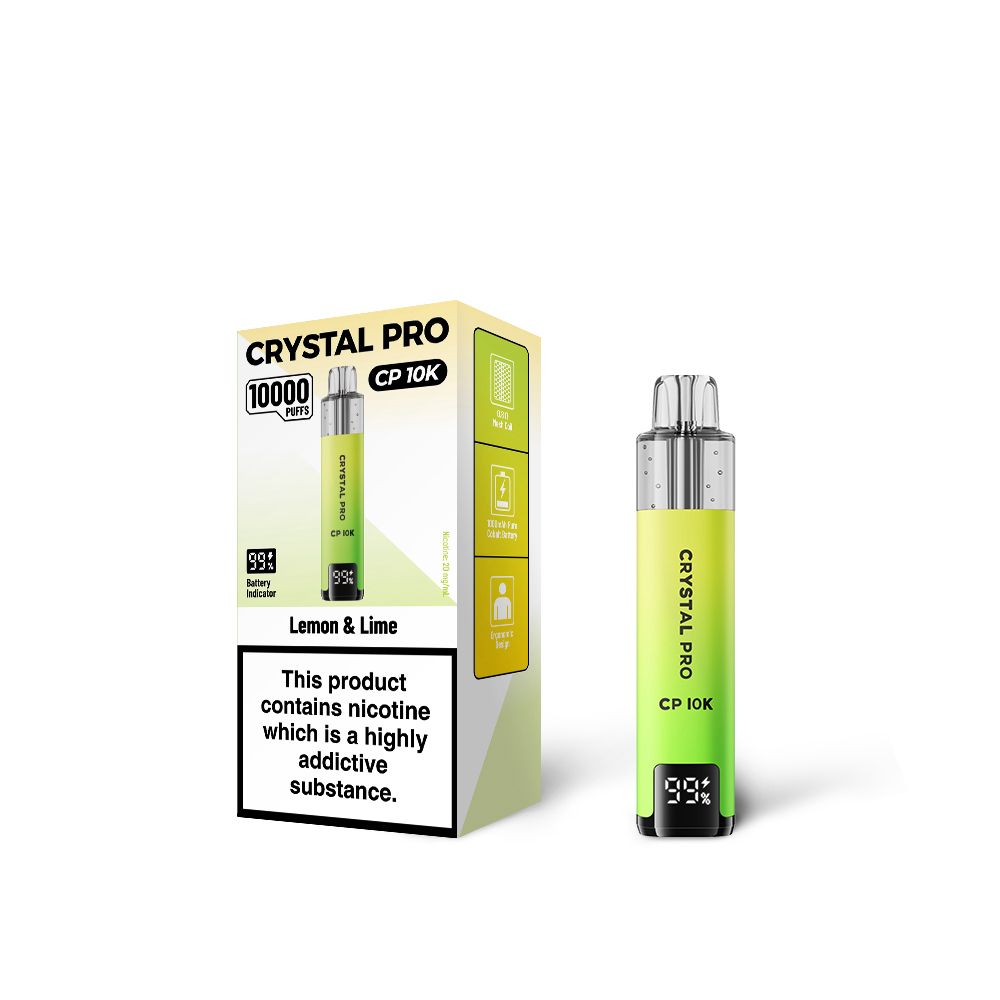 Lemon & Lime Flavour of The Crystal Pro 10000 (CP10K) Prefilled Pod Kit - Box of 5 at wholesale
