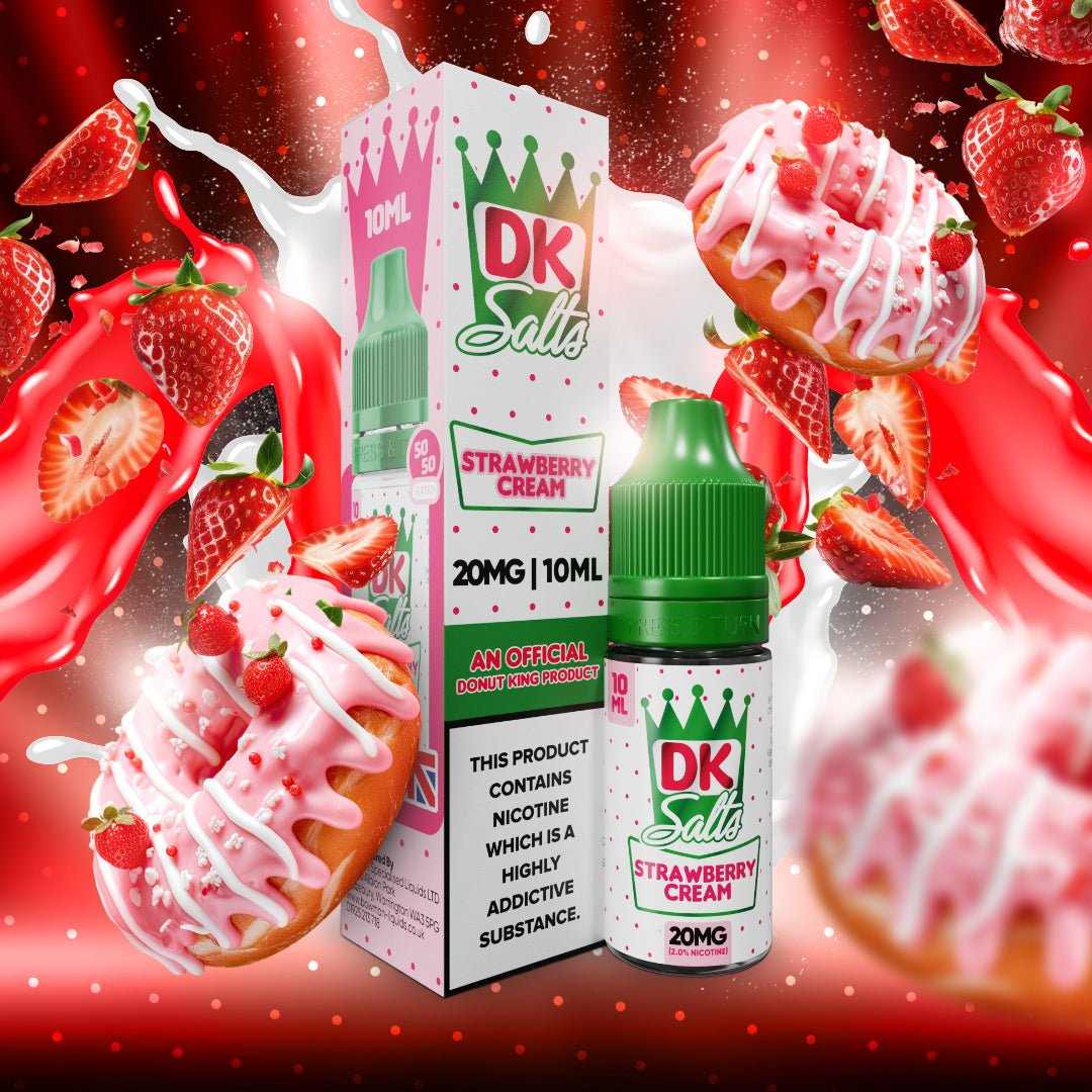 DK Salts E - Liquid 10ml 20mg Nic Salt Box of 10 - with Strawberry Cream flavour
