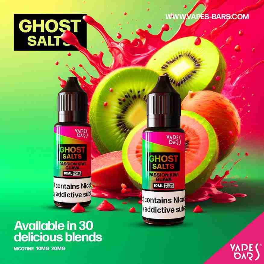 GHOT 3500 Nic Salts 10ml 20mg - Box of 10 available in 30 blends with Passion Kiwi Guava flavour 