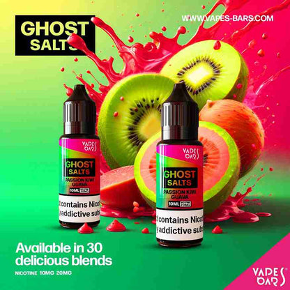 GHOT 3500 Nic Salts 10ml 20mg - Box of 10 available in 30 blends with Passion Kiwi Guava flavour 