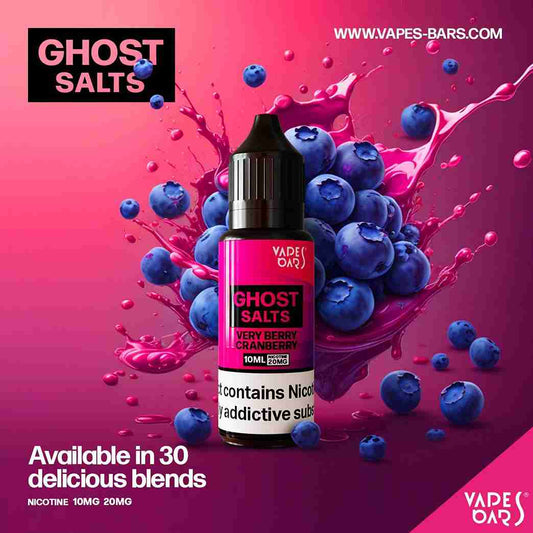 GHOT 3500 Nic Salts 10ml 20mg - Box of 10 available in 30 Blends with Very Berry Cranberry flavour
