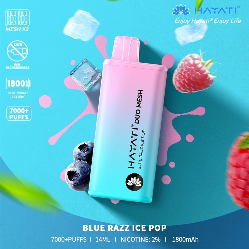 Hayati Duo Mesh 7000 Puffs Disposable Vape - Box of 10 - Flavour