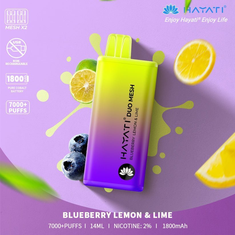 Hayati Duo Mesh 7000 Puffs Disposable Vape - Box of 10 - Flavour