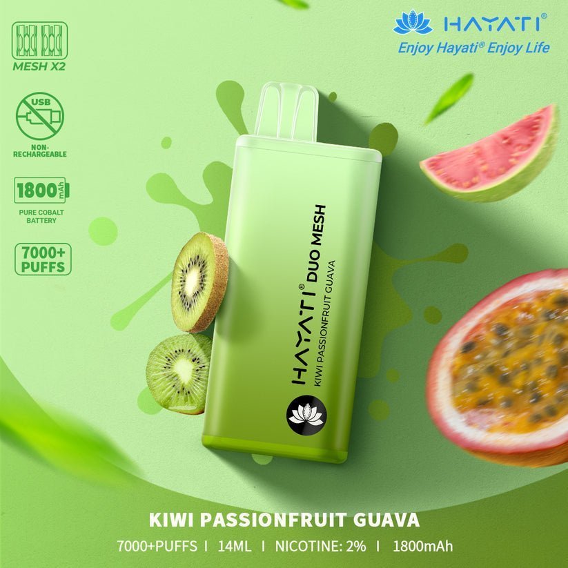 Hayati Duo Mesh 7000 Puffs Disposable Vape - Box of 10 - Flavour