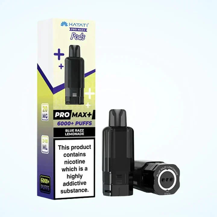 Hayati Pro Max Plus 6000 Puffs Prefilled Pods Box Of 5, Blue Razz Lemonade Flavour 