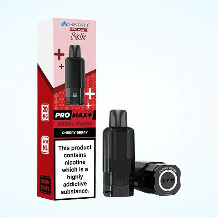 Hayati Pro Max Plus 6000 Puffs Prefilled Pods Box Of 5, Cherry Berry Flavour