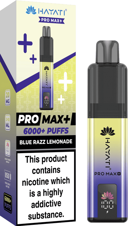 Hayati Pro Max Plus 6000 Vape Box of 5 - Flavour Blue Razz Lemonade