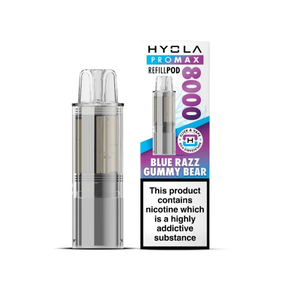 Hyola Pro Max 8000 Prefilled Replacement Pod Box of 5, Blue Razz Gummy Bear Flavour