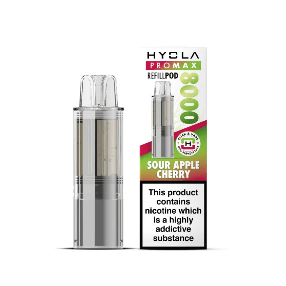 Hyola Pro Max 8000 Prefilled Replacement Pod Box of 5, Sour Apple Cherry Flavour 