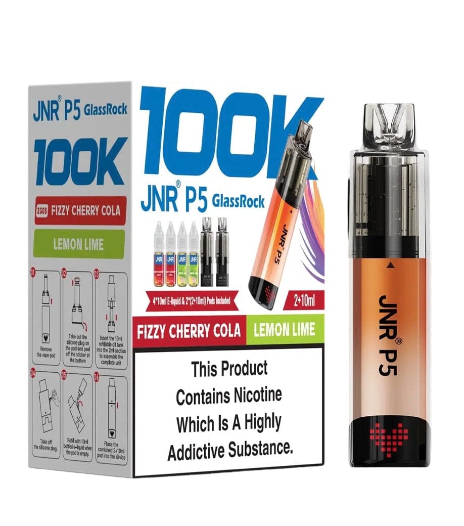 JNR P5 GlassRock 100k Refillable Pod Kit - Pack of 3