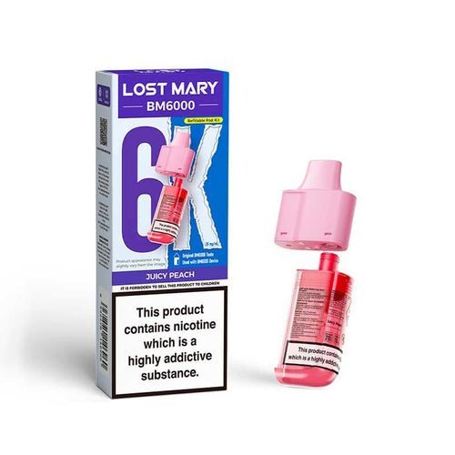 Lost Mary BM6000 Prefilled Pods Pack of 5 - Available In Juicy Peac Flavour 