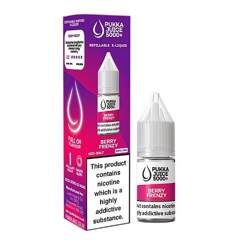 Pukka Juice 5000 Nic Salt Box of 10 Available In Berry Frenzy Flavour 