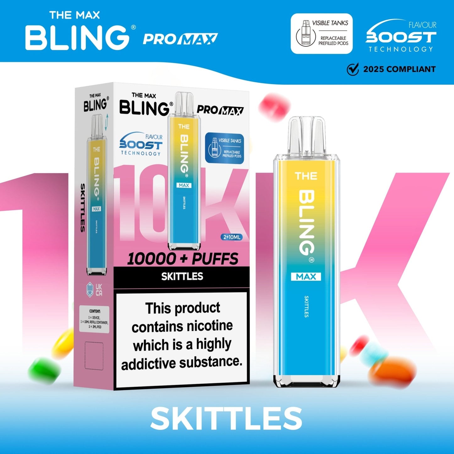 Image Of The Crystal Bling Max 10K Prefilled Pod Kit - Box of 5 