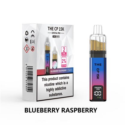 The Crystal Pro CP 15k Prefilled Vape Kit Box of 5, Blueberry Raspberry Flavour