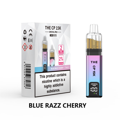 The Crystal Pro CP 15k Prefilled Vape Kit Box of 5, Blue Razz Cherry Flavour