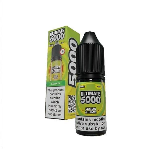 Ultimate Bar 5000 Nic Salt Box of 10 Available In Lemon & Lime Flavour 