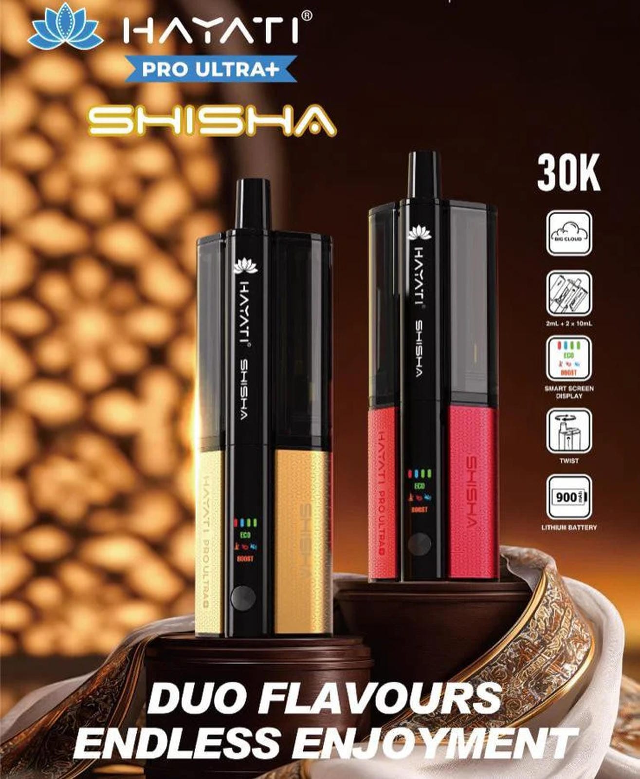 Stock Hayati Pro Ultra 30k Shisha Box of 5 Wholesale
