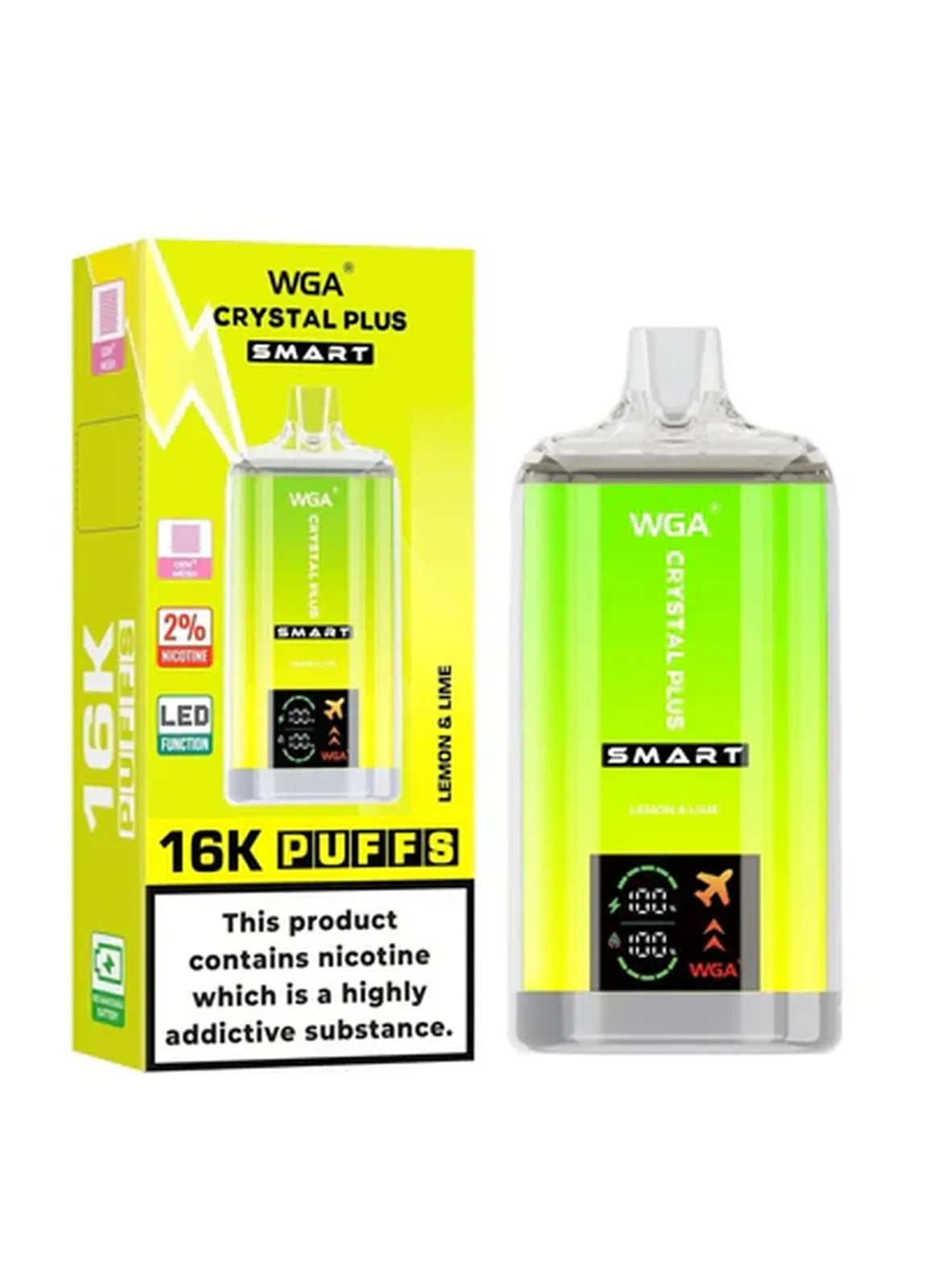 WGA Crystal Plus Smart 16K Prefilled Vape Kit - Box of 10